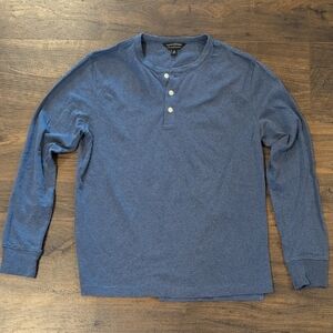 Banana Republic Long Sleeve Blue Henley Shirt